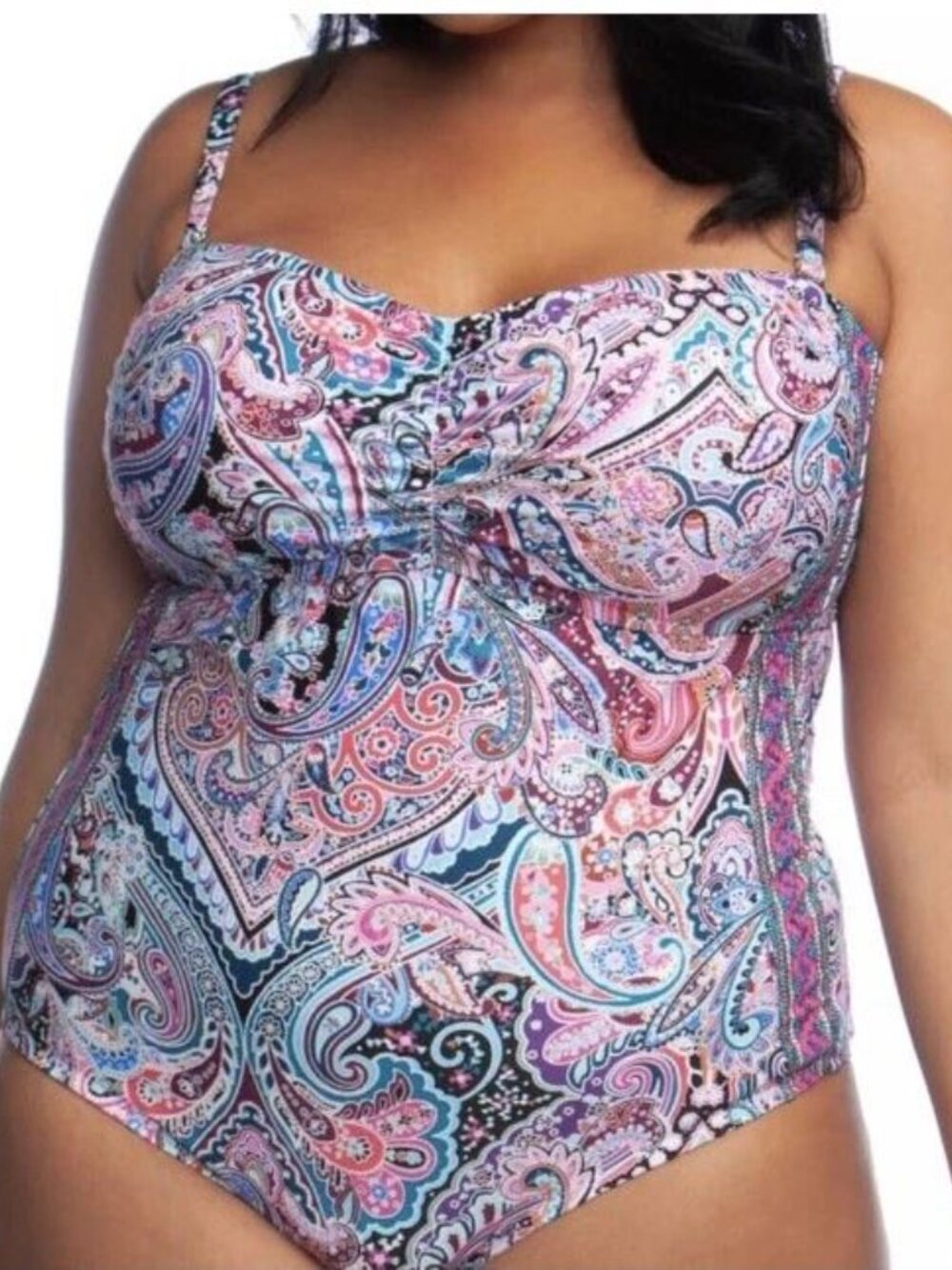 La Blanca Swirling Around One Piece Swimsuit 20 NWT Tummy Control